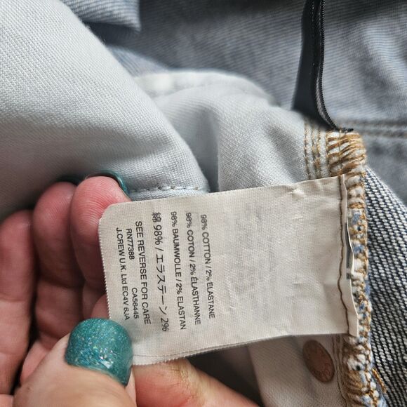 J. Crew Raw Hem Blue Jean/Denim Skirt in medium wash size 28 Grunge Hippie - Picture 7 of 8